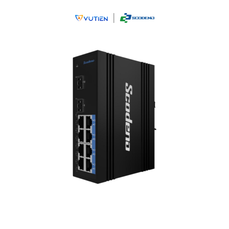 Switch công nghiệp PoE 10 Port Scodeno 45-2GX8GP