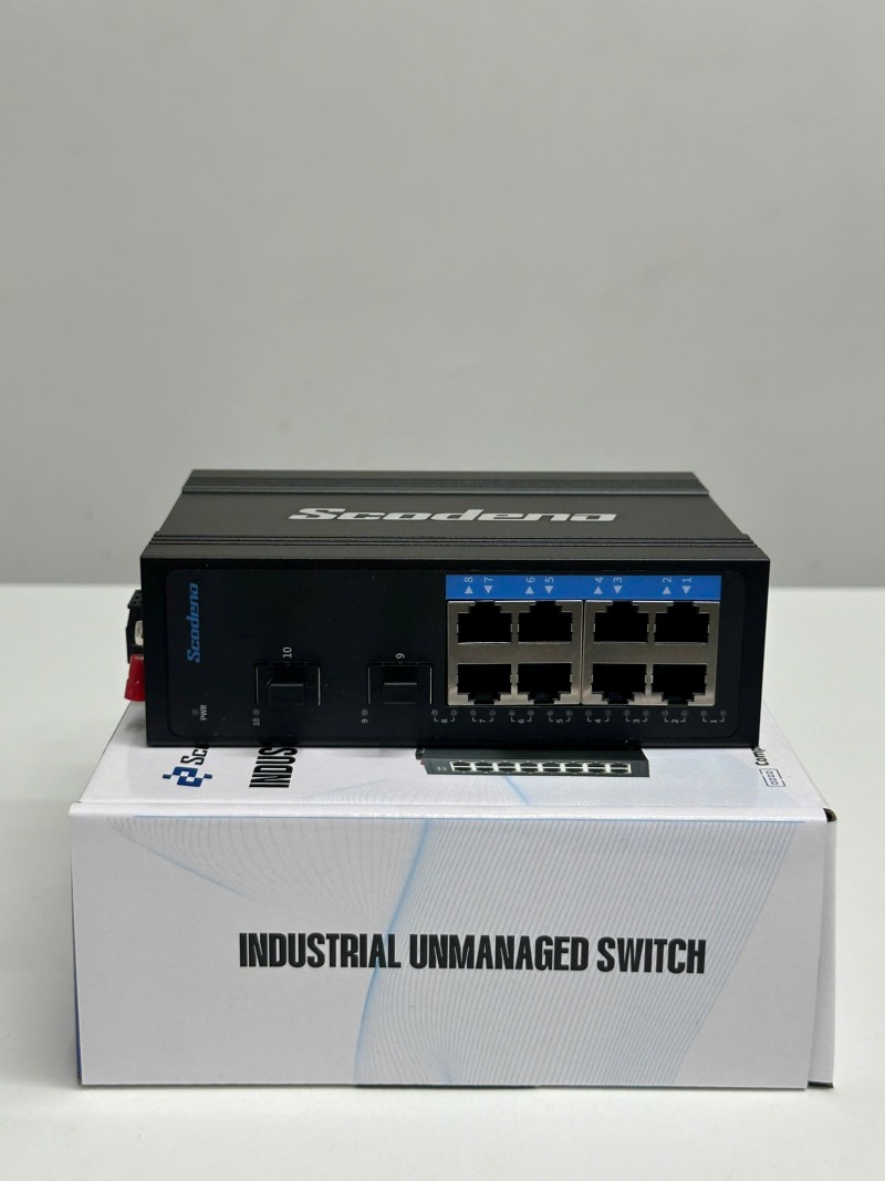 Switch công nghiệp PoE 10 Port Scodeno 45-2GX8GP Switch công nghiệp PoE 10 Port Scodeno 45-2GX8GP