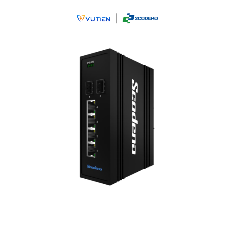 Switch công nghiệp PoE 6 Port Scodeno 45-2GX4GP Switch công nghiệp PoE 6 Port Scodeno 45-2GX4GP