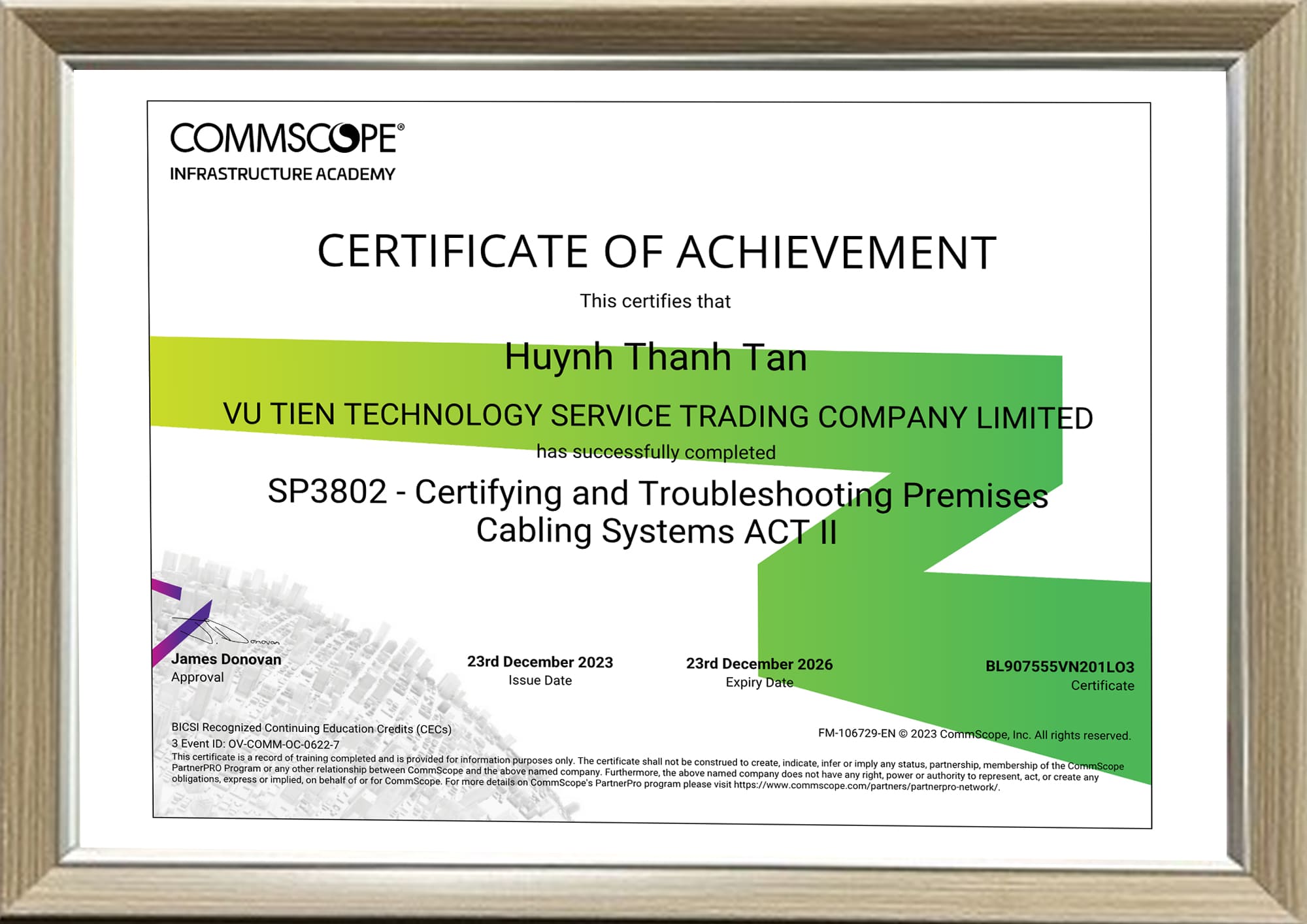 Chứng chỉ Commscope