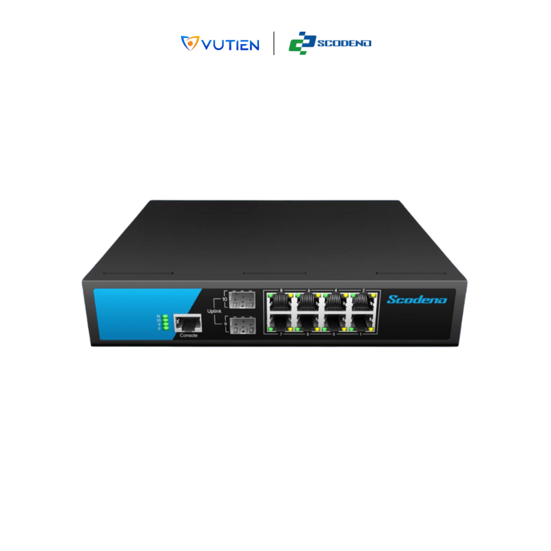 Switch chuyển mạch PoE 10 Port Scodeno S200-10GPM-S2-AC