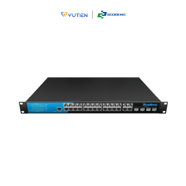 Switch PoE quản lý L2+ S200-28GCPM-C4-ACR, 4 Combo Gigabit, công suất 400W