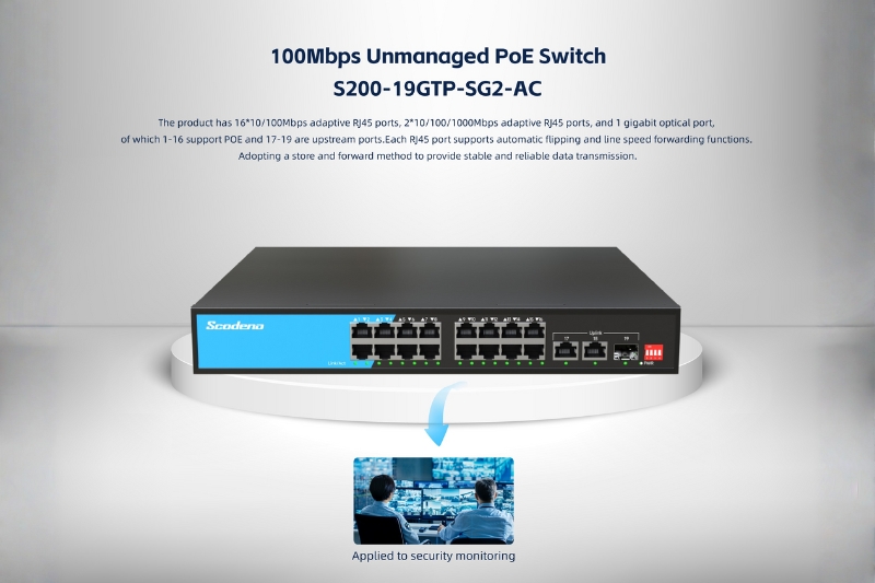 Switch Scodeno PoE không quản lý S200-19GTP-SG2-AC