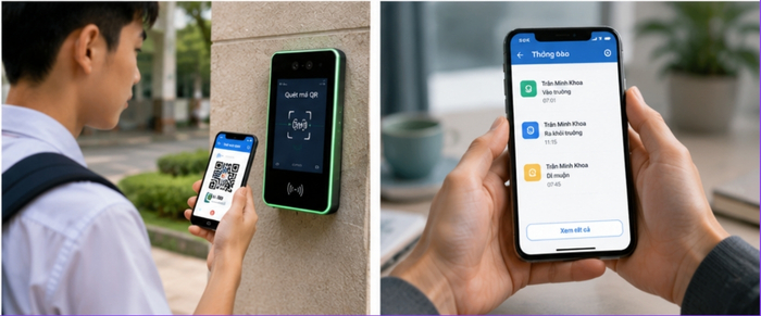 Phụ huynh có thể theo dõi qua phần mềm quản lý